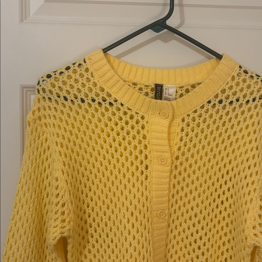 Yellow Open-Knit Sweater